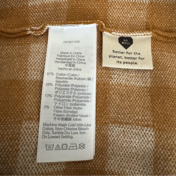 NWT Madewell Mustard Brown and Cream Gingham Camisole, XS - Picture 6 of 9